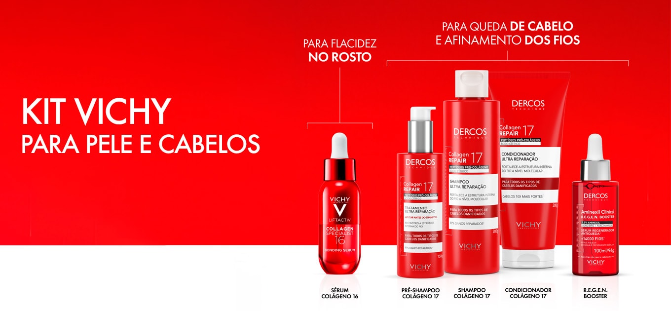 Kit Vichy para pele e cabelos.