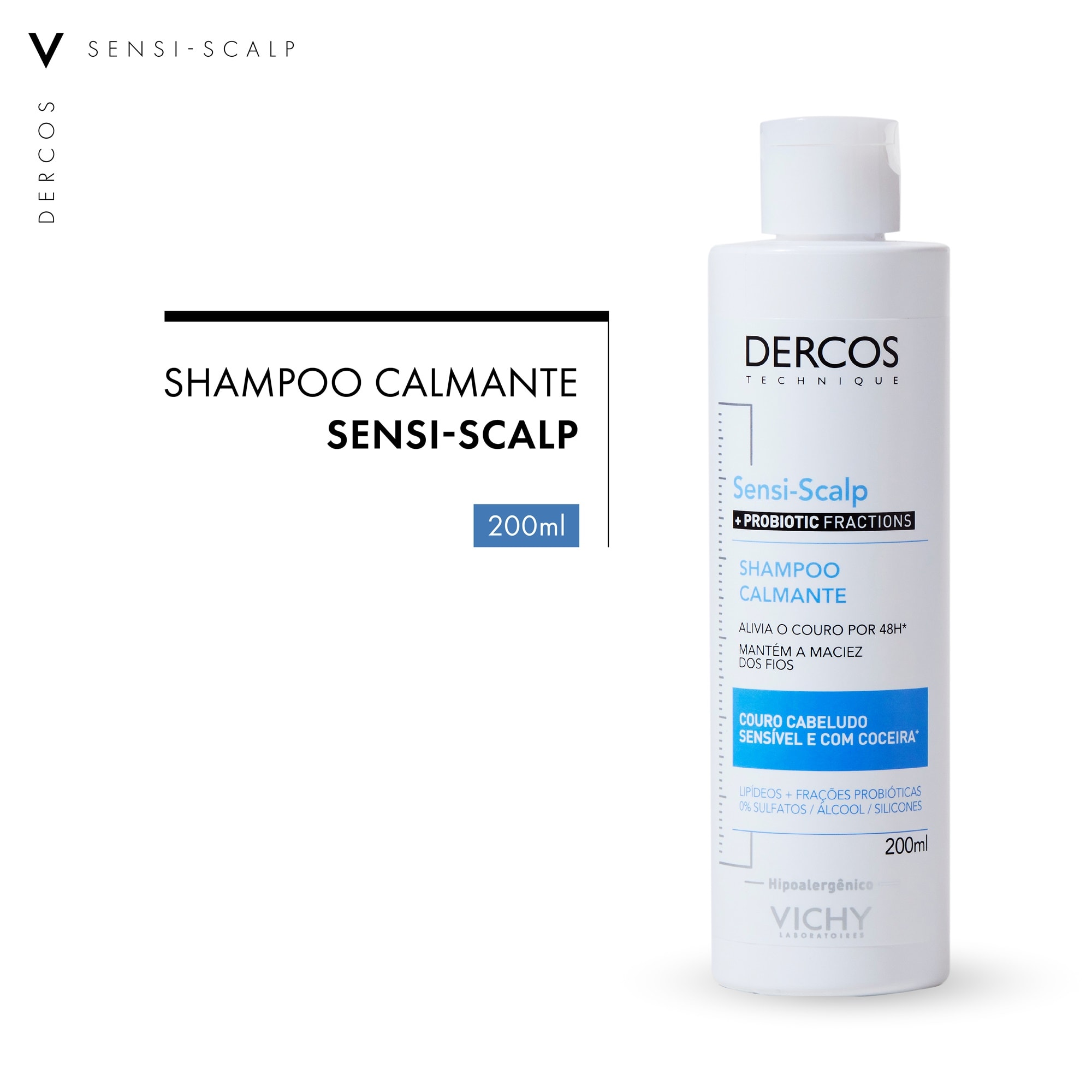 DERCOS SHAMPOO LIMPEZA CALMANTE SENSI-SCALP 200ML