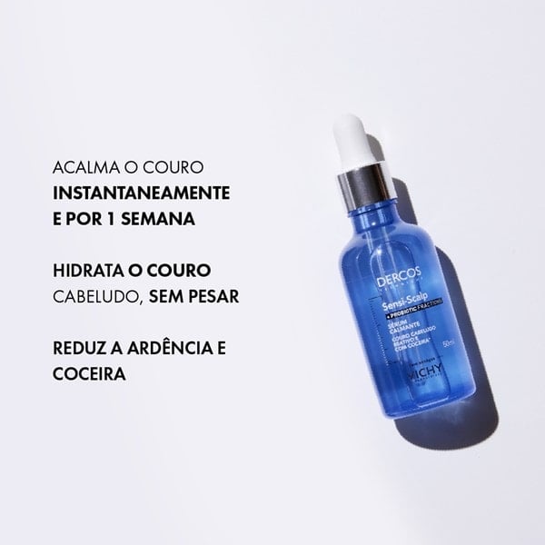 Acalma o couro instantaneamente e por uma semana. Hidrata o couro cabeludo sem pesar.