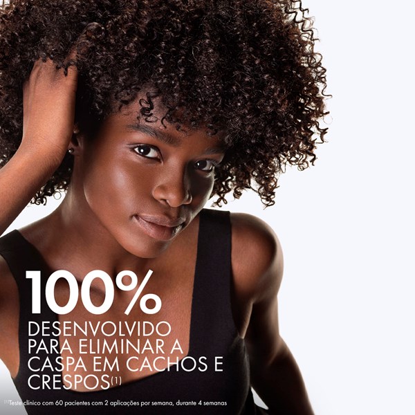 100% desenvolvido para eliminar a caspa em cachos e crespos.