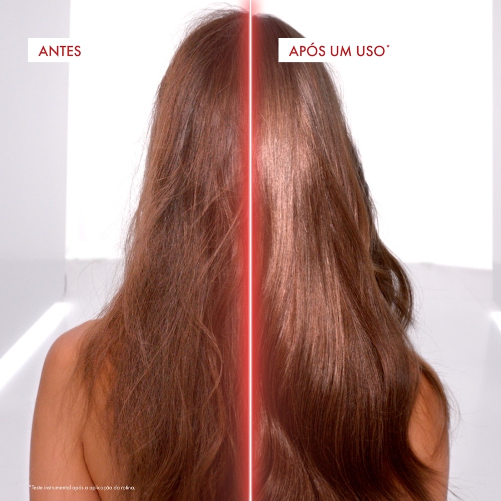 Antes e depois no cabelo liso.