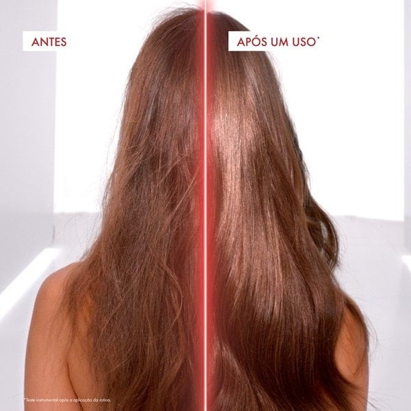 Antes e depois no cabelo liso.