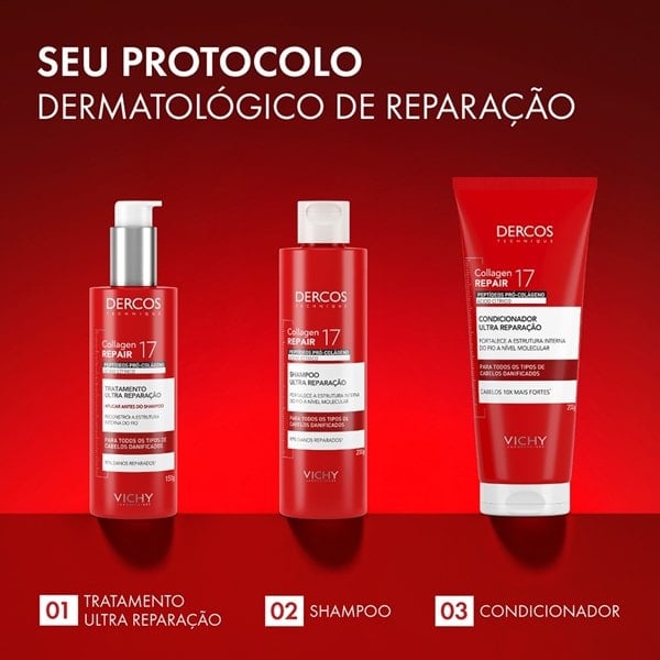Seu protocolo dermatológico de reparação (linha Collagen 17).