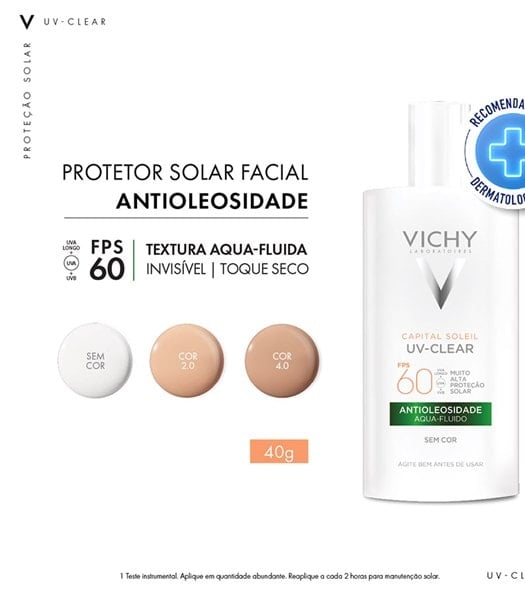 CAPITAL SOLEIL Protetor Solar Facial UV Clear FPS60 40g