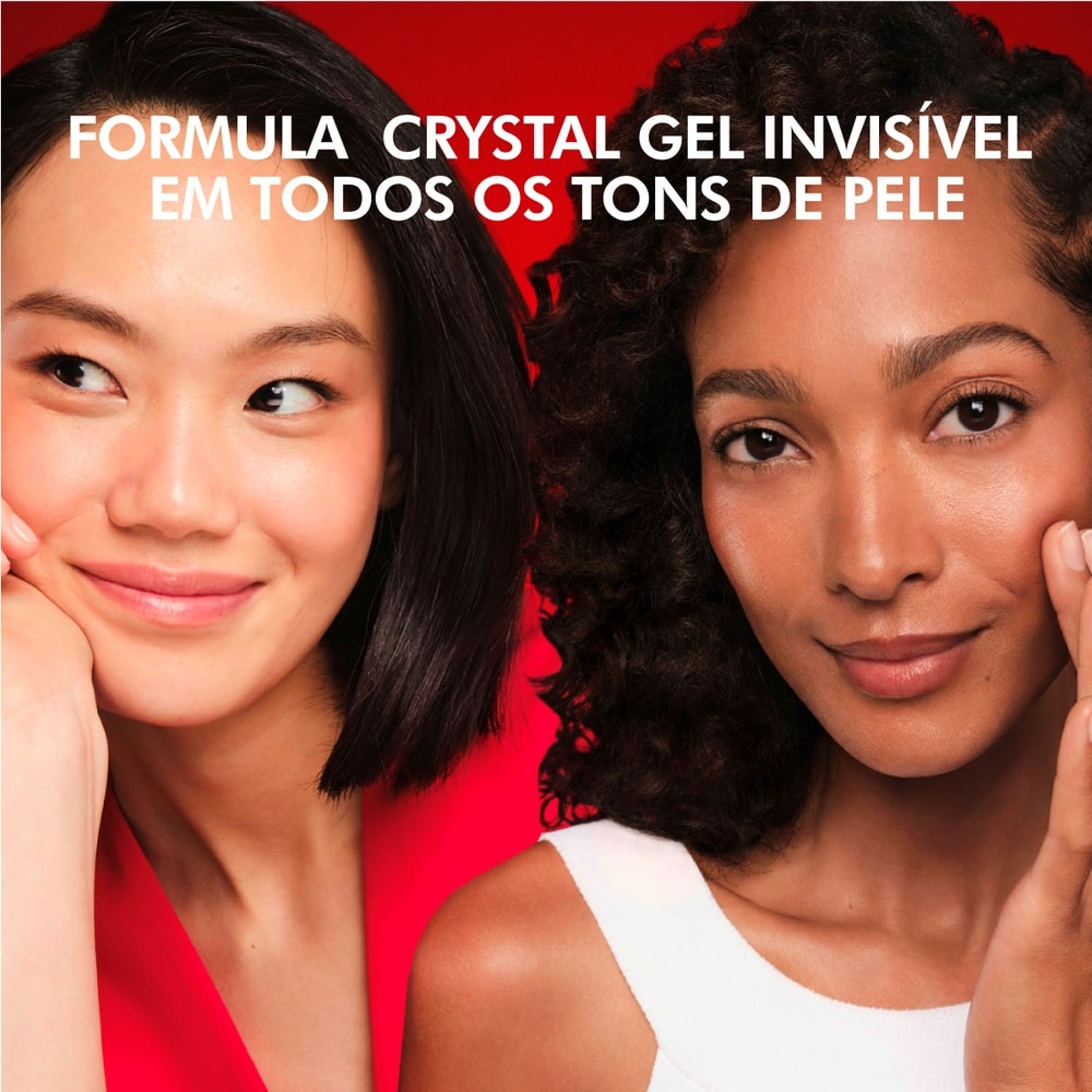 Fórmula Crystal Gel, invisível em todos os tons de pele.