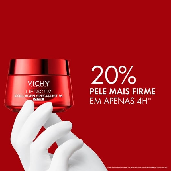 Pele 20% mais firme em apenas 4h.