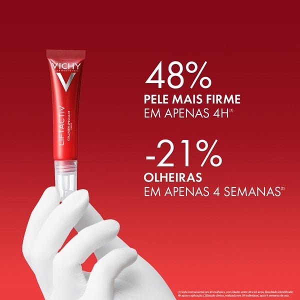 Pele 48% mais firme. -21% de olheiras em apenas 4 semanas.