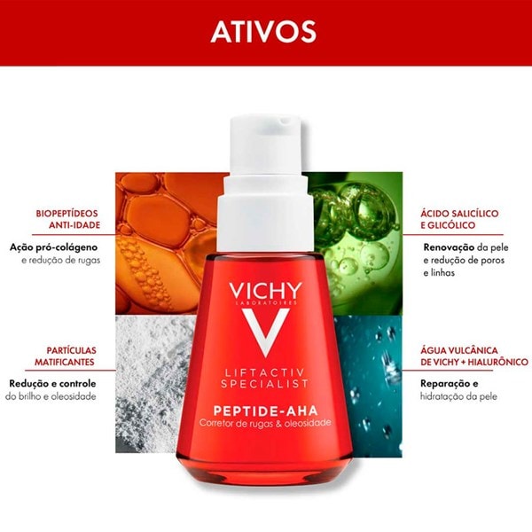 Sérum com Ação-Pró-Colágeno Vichy Liftactiv Peptide AHA - 30ml