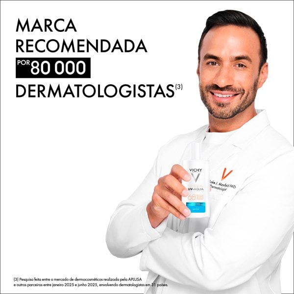 Marca recomendada por 80.000* dermatologistas. *APLUSA e outros parceiros, em 2025, 31 países.