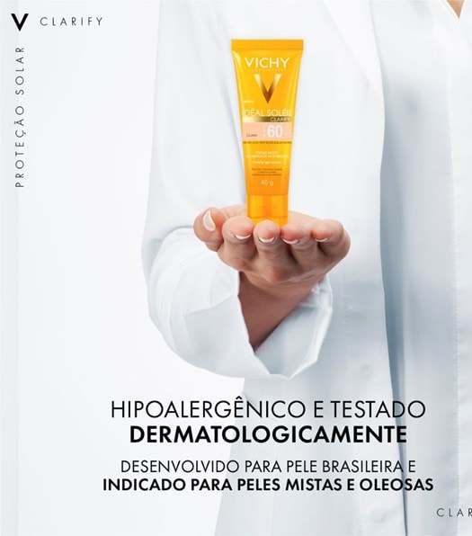 Protetor Solar Facial Vichy Ideal Soleil Clarify FPS60 - 40g - Extra clara